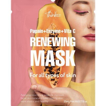 Восстанавливающая тканевая маска для лица  ЭКСТРАКТ ПАПАЙИ, ЭНЗИМЫ И ВИТАМИН С