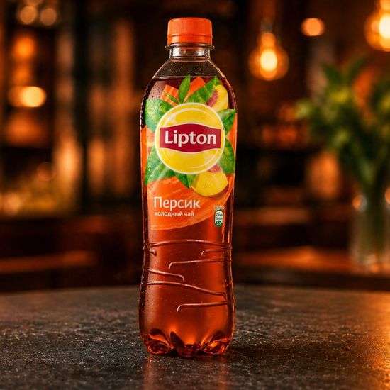Холодный чай Lipton черный персик, 500 мл