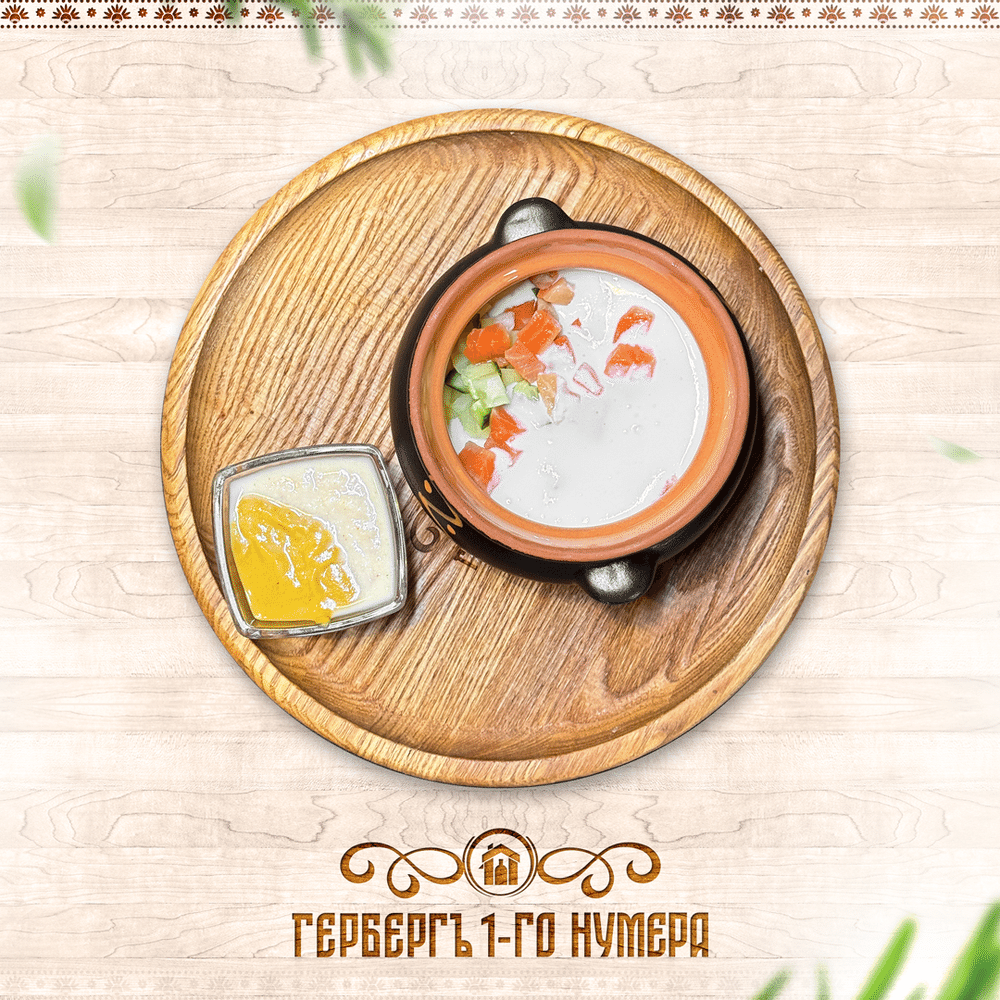 Окрошка с форелью