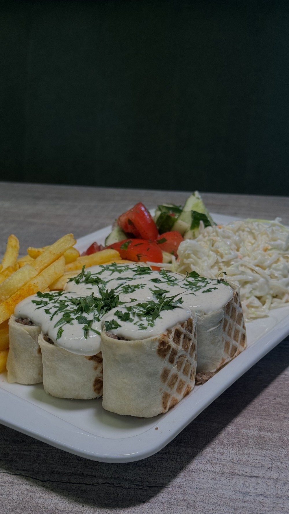 Шаурма на тарелке