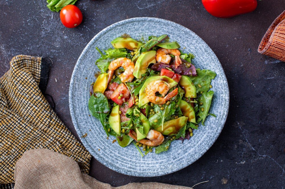 Руккола с креветками