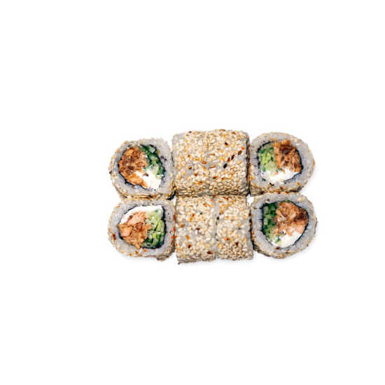 Ролл жареный лосось с кунжутом