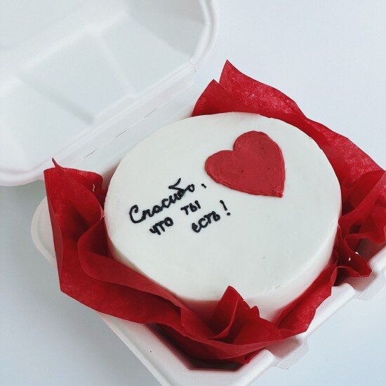 Бенто-торт Ваниль-клубника