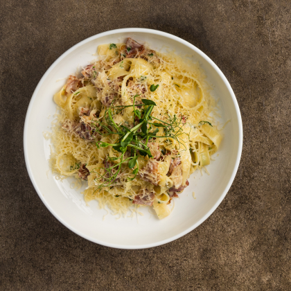 Фетучини карбонара