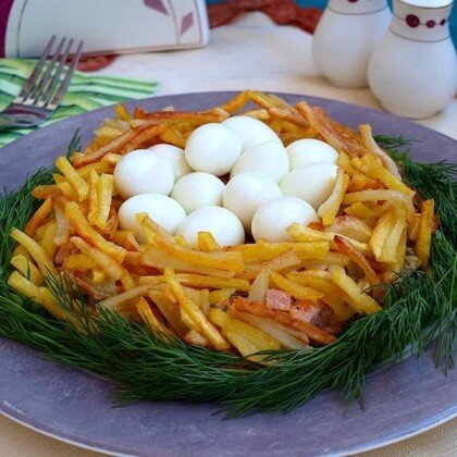 Салат от шеф-повара «Гнездо глухаря»