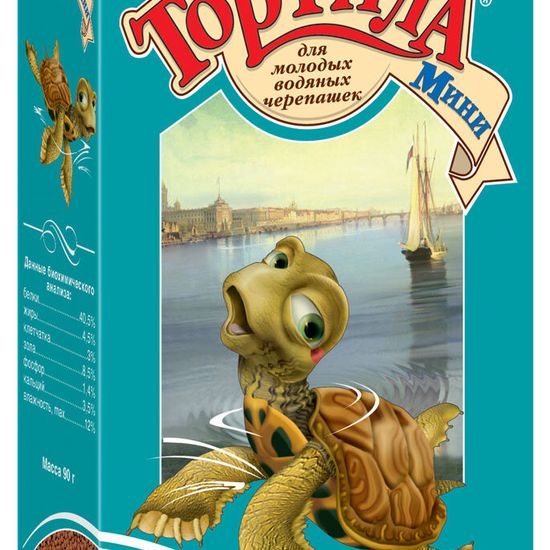 Тортила «Мини» корм для молодых водяных черепашек, 90 г