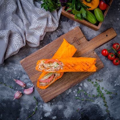 Шаурма рыбная в сырном лаваше