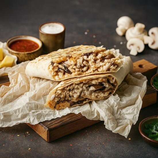 Шаурма куриная с сыром и грибами