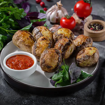 Шашлык из картофеля с салом