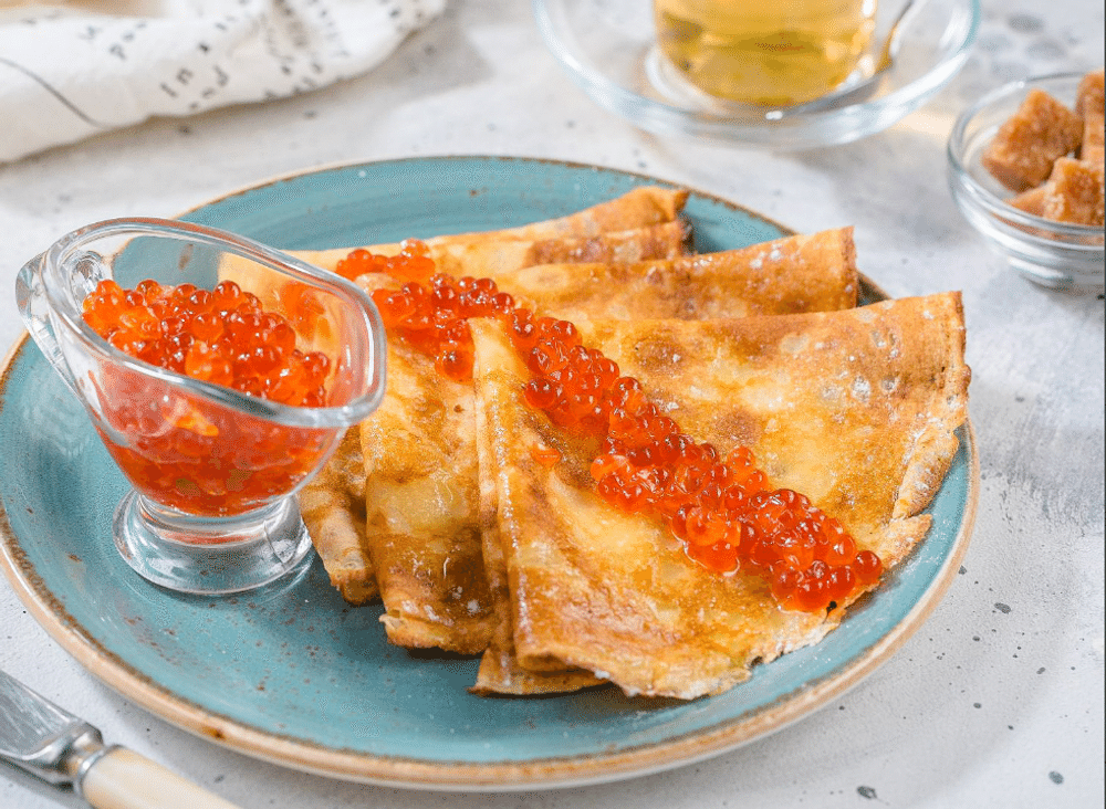 Блины с красной икрой
