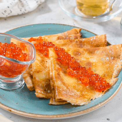 Блины с красной икрой