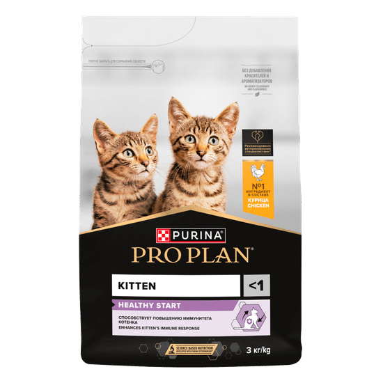 PRO PLAN сухой корм для котят, курица, 3 кг
