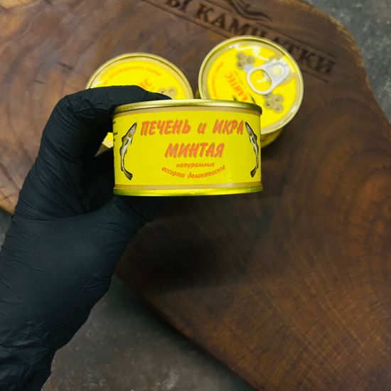 Печень с икрой минтая ж/б 120 гр КАЙТЕС Камчатка