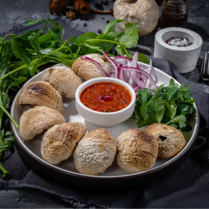 Шампиньоны гриль