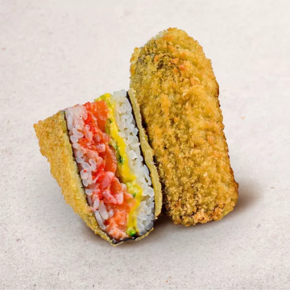 Онигири темпура с лососем
