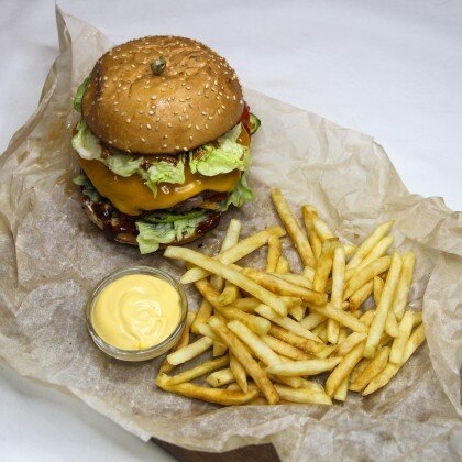 Бургер с креветками