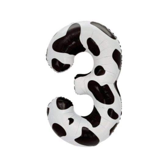 ≈ 100 см, Цифра 3, Пятнышки, Черный/Белый