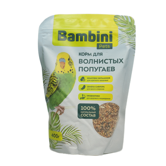 Bambini Pets корм для волнистых попугайчиков, 400 г