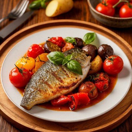 Филе дорадо с овощами