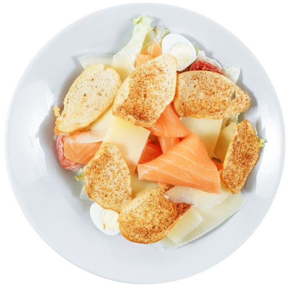 Салат Цезарь с сёмгой