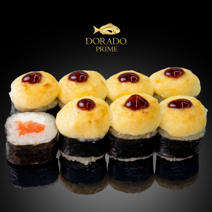 Запеченный с лососем (8 шт)