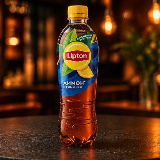 Холодный чай Lipton черный лимон, 500 мл