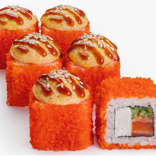 Калифорния с лососем запеченная