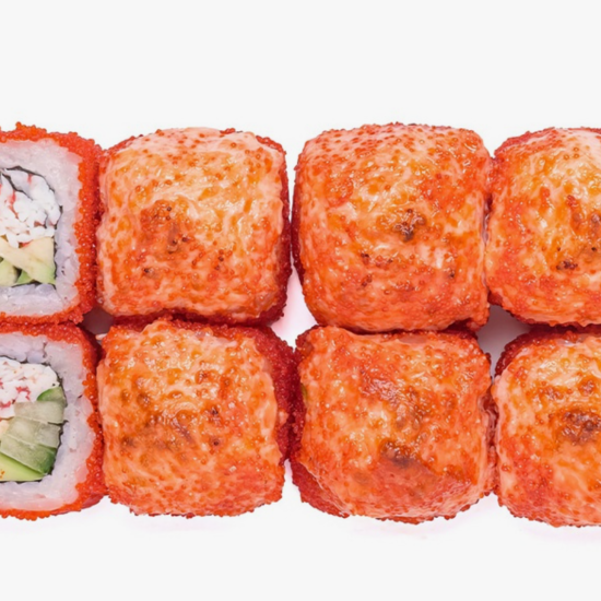 Калифорния с крабом запеченная