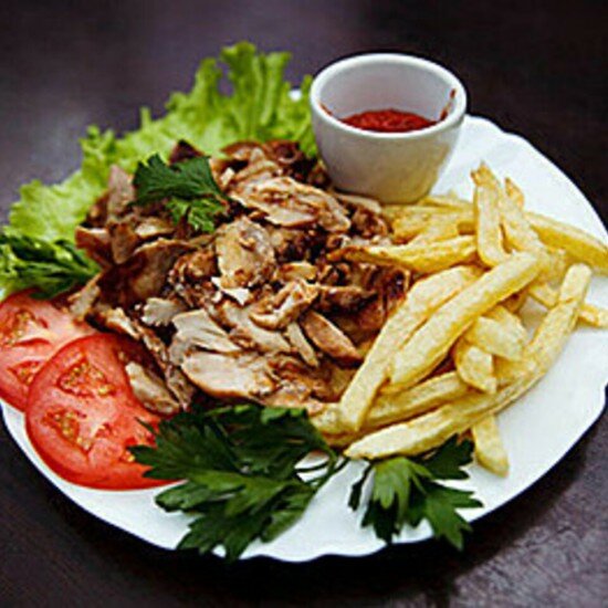 Шаурма открытая со свининой