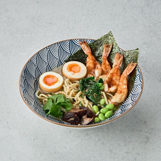 Рамен с креветками