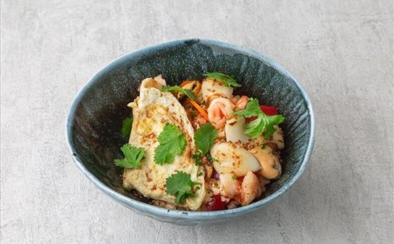 Жареный рис с морепродуктами