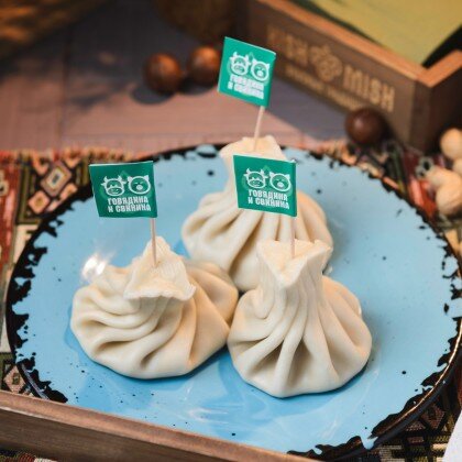 Хинкали с говядиной и свининой