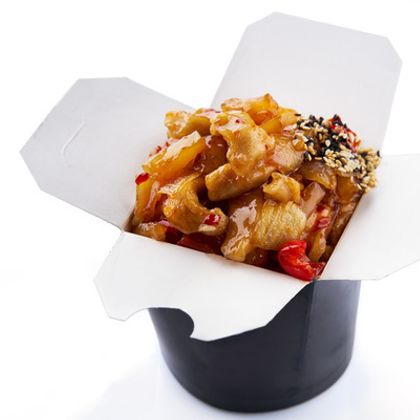 ХАРУСАМЕ WOK "С КУРИЦЕЙ, АНАНАСОМ В КИСЛО-СЛАДКОМ СОУСЕ"