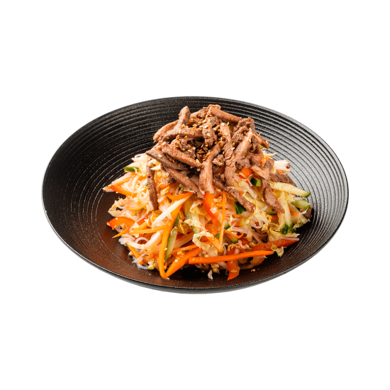 Салат с фунчозой и говядиной