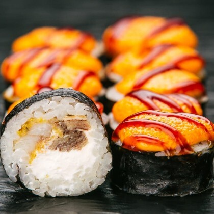 Ролл Запеченный с тилапией и томаго (8шт)