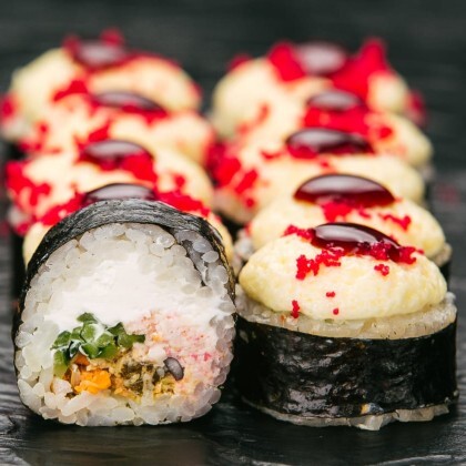 Ролл Запечённый с мидиями и крабом (8шт)