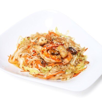 Рисовая лапша с морепродуктами