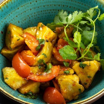 Салат "Теплый баклажан"