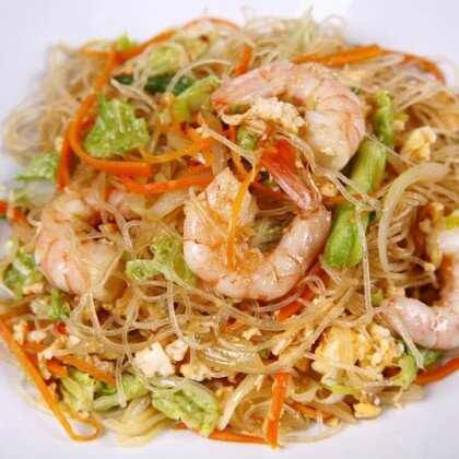 Рисовая лапша с креветками