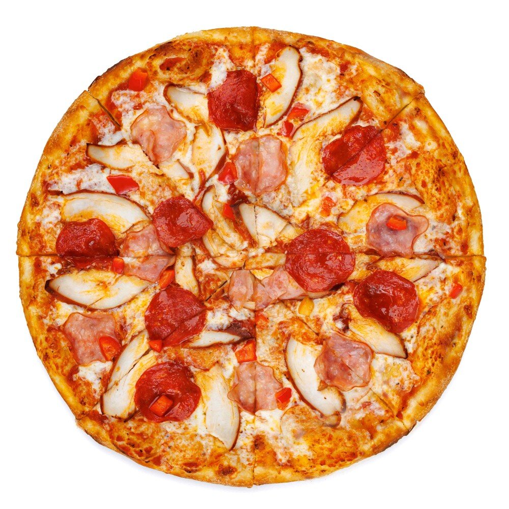 С копченой курицей, ветчиной и пепперони