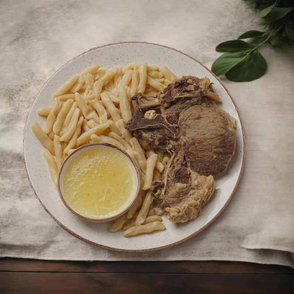 Галушки с мясом