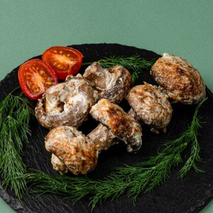 Шампиньоны на мангале