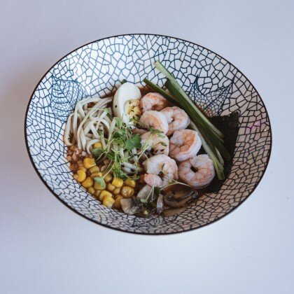 Рамён с креветками