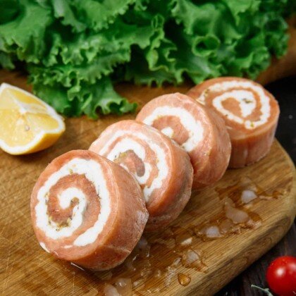 Рулеты для запекания из Форели с сыром