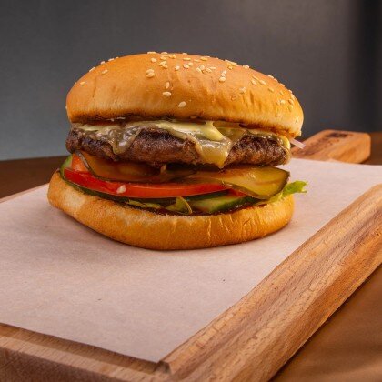 Бургер с мраморной говядиной