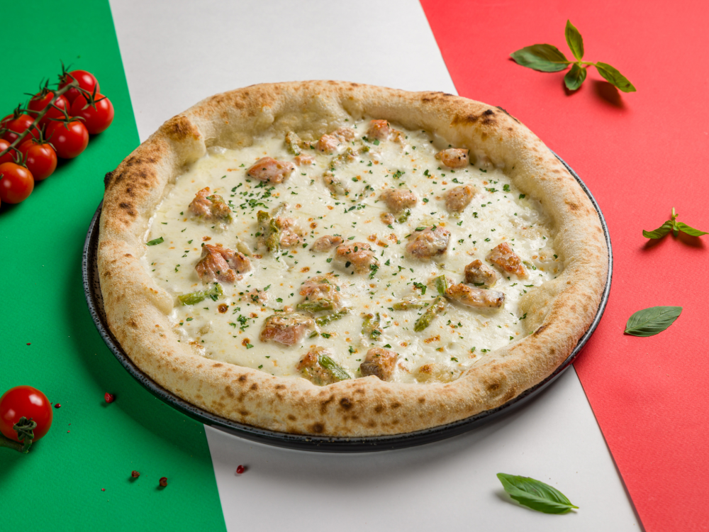 Пицца Лосось и Спаржа