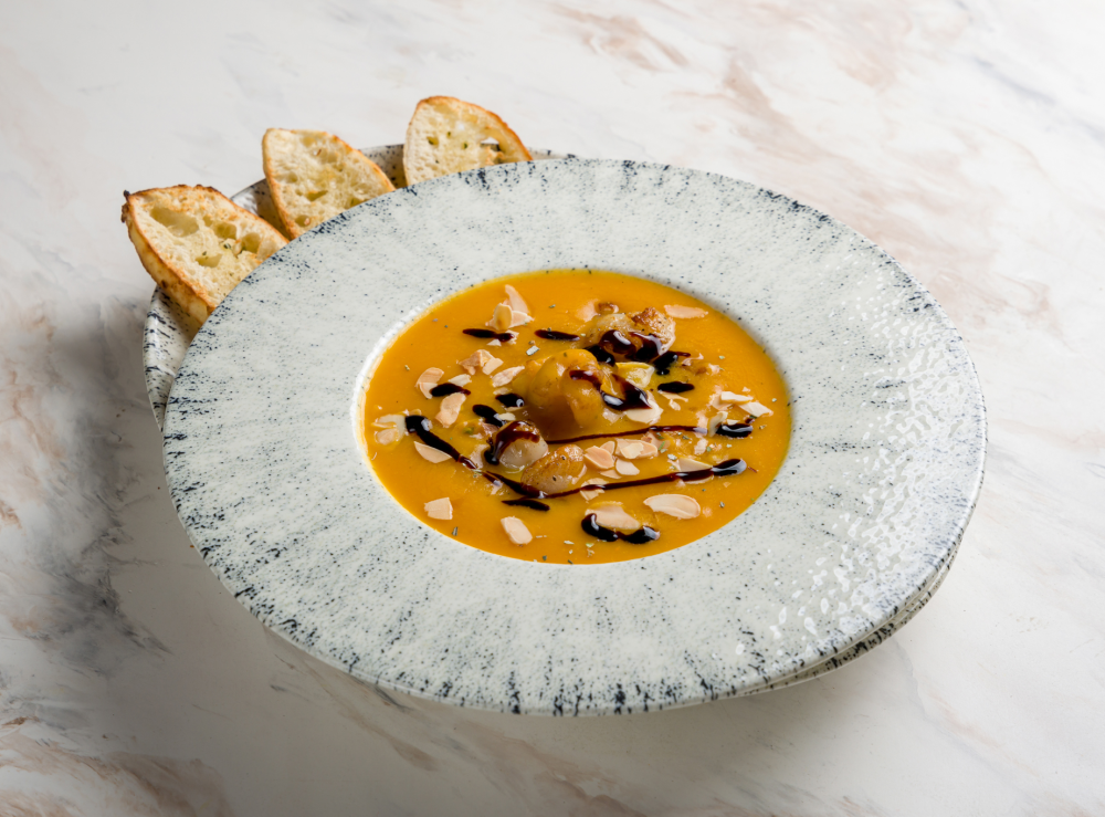 Суп тыквенный с креветкой