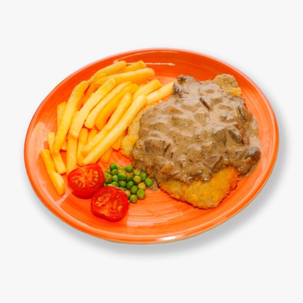 Венский шницель с лесными грибами