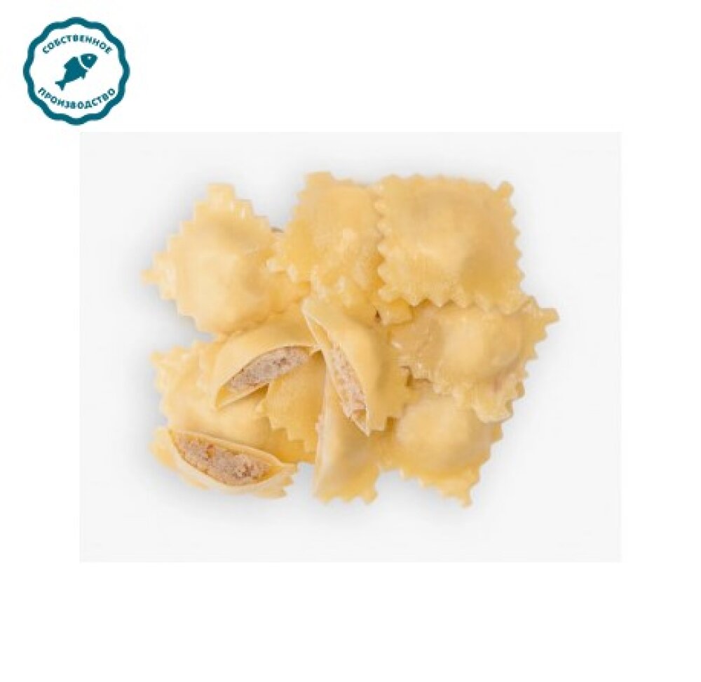 Равиоли лососевые с  креветкой