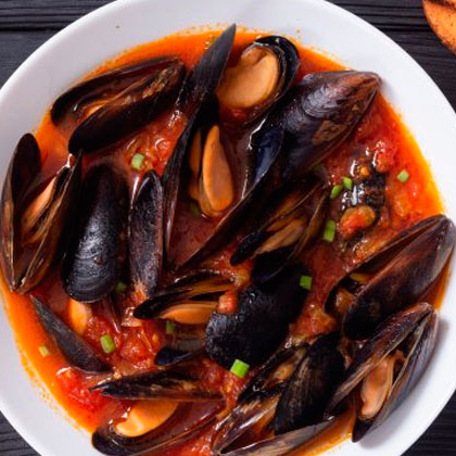 Мидии Чили в томатно-чесночном соусе